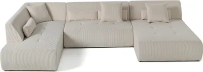 Produktbild von Lisa Design Onyx - 7-Sitzer Wohnlandschaft links - Cord , Beige