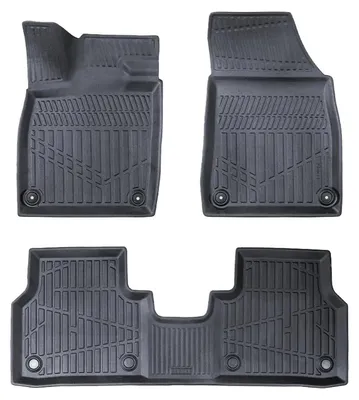 Image de Tapis De Sol en Caoutchouc 3D Compatible avec Cupra Tavascan Depuis 2023 4pcs, Bord Haut, Inodore, Noir, Antidérapant, Toutes Saisons