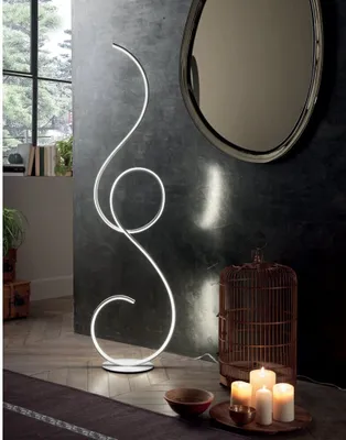 Obrázek produktu pro Stojací lampa Flok LED od Ondaluce, 44 W, 4400 lm, 3000 K, v. 157 cm, stmívatelná, černá