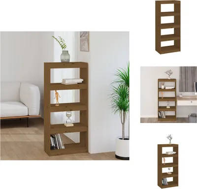 Imagen del producto de vidaXL Estantería/Separador de ambientes color miel, 60x30x135,5 cm, madera de pino - Estanterías y libreros
