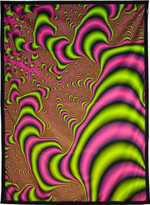 Produktbild von PSYWORK Schwarzlicht Stoffposter Neon "Fractal Dimension II", 1,0x1,4m