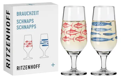 Shotgläser Set 2er-Pack 40 ml Kristallglas Fischmotiv