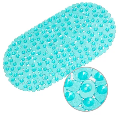 Zdjęcie produktu dla Mata pod prysznic antypoślizgowa, PVC, 69 x 36 cm, kolor: jasny zielony, z przyssawkami