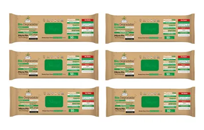 Produktbild von Sleepy Easy Clean Oberflächen und Boden Reinigungstücher 2 in 1 (Grün) mit Teebaum & Limette - 6 Packung x 50 Tücher