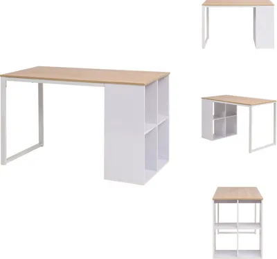 Immagine prodotto di scrivania vidaXL 120×60×75 cm in rovere marrone e bianco - Scrivanie
