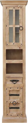 Produktbild von SIT Möbel Hochschrank mit 2 Türen, 1 Schublade, 2 offene Fächer | Mango-Holz natur | B 44 x T 35 x H 188 cm | 14505-01 | Serie DAIPUR