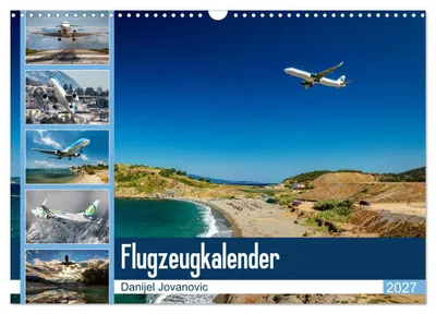 Produktbild von Flugzeugkalender 2027 (Wandkalender 2027 DIN A3 quer), CALVENDO Monatskalender