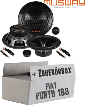 Produktbild von Lautsprecher Boxen Musway ME6.2C - 16,5cm System Auto Einbauzubehör - Einbauset passend für Fiat Punto 2 188 Front - justSOUND