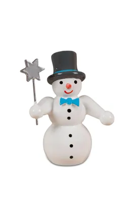 Produktbild von Weihnachtsfigur Schneemann mit Stern Höhe 6,5cm NEU