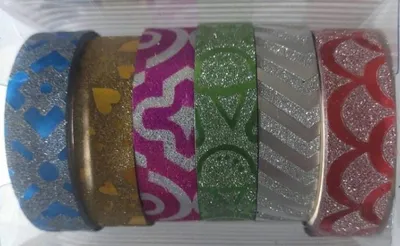 Zdjęcie produktu dla Taśma ozdobna brokatowa 10mm x 4m, 6 sztuk