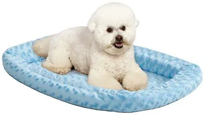 Image de Lit pour chien en polaire, 56 cm, bleu, lavable en machine