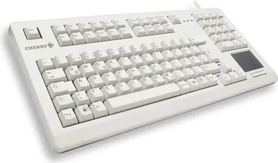 Produktbild von CHERRY TouchBoard G80-11900 Kabelgebundene Tastatur mit Touchpad, Hell Grau, USB (QWERTZ - DE), Volle Größe (100%), Kabelgebunden, USB, Mechanischer Switch, QWERTZ, Grau