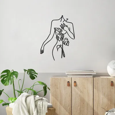 Immagine prodotto di Wallity, Flower Mountain, accessorio decorativo da parete in metallo, 100 % METALLO, nero, 53 x 70 cm