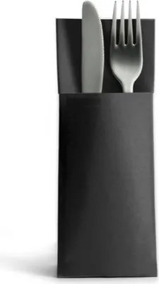 Produktbild von 1250 Airlaid Besteckservietten Bestecktaschen schwarz