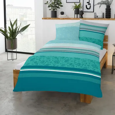 Produktbild von Traumschlaf Satin Bettwäsche Teri aqua 135x200 cm + 80x80 cm