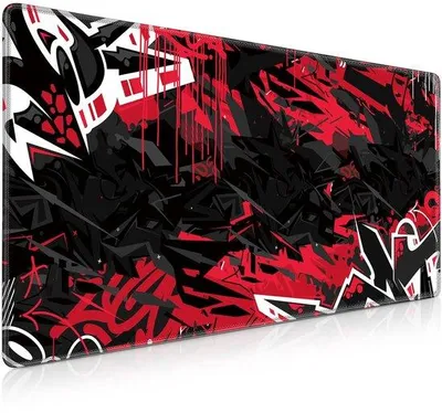 Productafbeelding van Ibenzoa® Extra groot gaming- en bureaumuispad, 900 x 400 mm, waterafstotend, Elasthan-oppervlak, antislip rubberen onderkant, dubbel gestikte rand