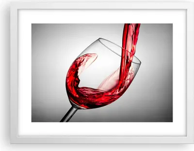 Produktbild von Gerahmtes Poster - Weißer Rahmen - Trinken glas wein - 40x30 cm - Wand Bild - Wanddeko - Wandbilder - Kunstposter - Wandposter - Bilderrahmen - Bilder - Kunstdruck - Wandbild - P2WAA40x30-2258