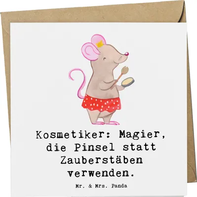 Produktbild von Mr. & Mrs. Panda faltkarte Kosmetiker Magie - Weiß - Geschenk, Magier, Geschenke mit Herz, doppelkarte, Berufe, Schönheit, anlasskarte, Glückwunschkarte, Kosmetik, Beruf