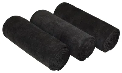 Image de Serviette de sport microfibre Serviette de sport - Microfibre - 40 x 80 cm - Lot de 3 - Noir