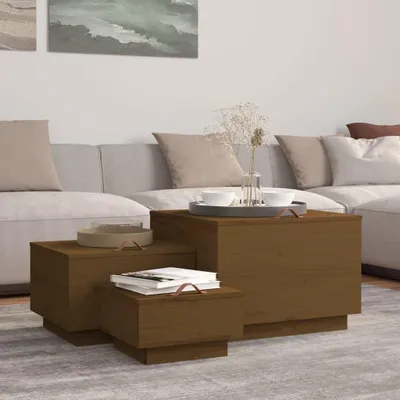 Imagen del producto de Cajas de almacenamiento de madera con tapa (juego de 3)