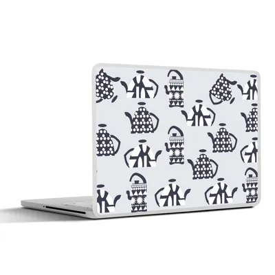Produktbild von MuchoWow® Laptop Aufkleber Sticker Cover Teekanne - Muster - Tee 25x18 cm - Laptop-Deko