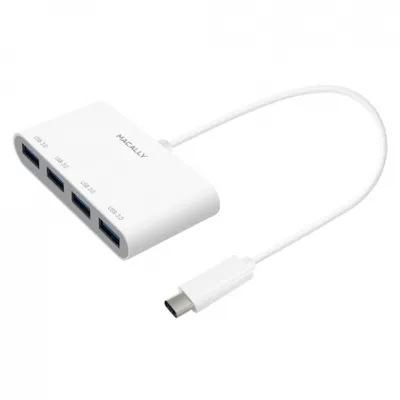 Produktbild von Macally – Hub 3.1 USB-C (4x USB A) (bílý)