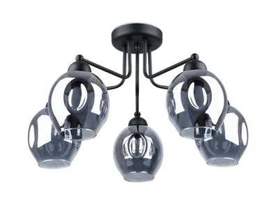 Zdjęcie produktu dla Żyrandol FILLAN czarny-dymiony 5xE27x60W metal wym:36x59x59cm IP20 Sollux Lighting
