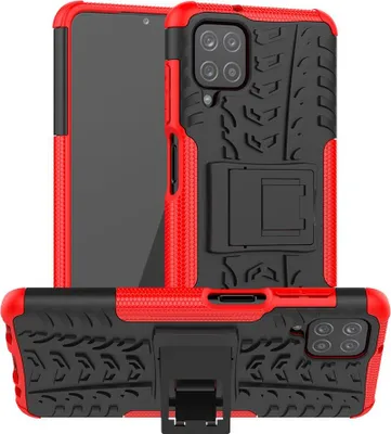 Produktbild von Samsung Galaxy A12 Hülle - Coverup Panzer Back Cover mit Ständer - Rot