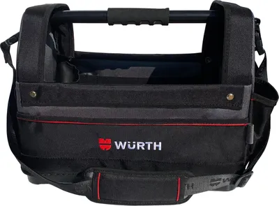 Produktbild von Würth Werkzeugtasche offen mit Kunststoffboden und Schultergurt 360x440x250 mm