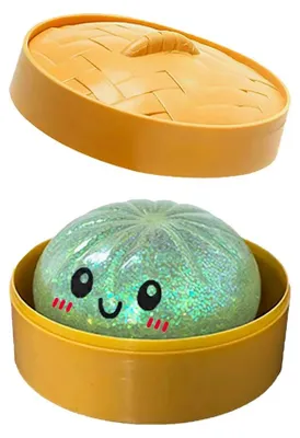 Produktbild von Heißer Glitzer-Dumpling-Squishy-Überraschungsbox: Bunte -Sensorik-Fidget-Spielzeuge, Anti-Stress-Quetschbälle.Farbe:Grün
