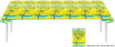 Image de Nappe ALOHA env. 270 x 136 cm vert avec palmiers