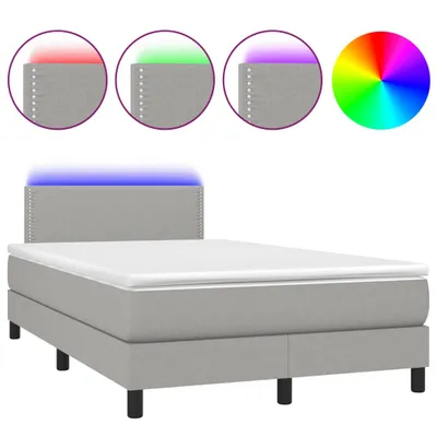 Obrázek produktu pro Skříňová postel s matrací a LED světle šedou látkou 120x190 cm