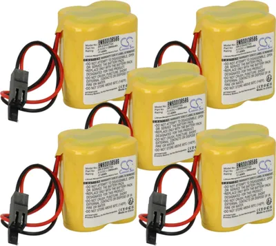 Produktbild von vhbw 5x Batterie kompatibel mit Allen Bradley 1766-L32xxx, 1747-L553 SLC 5/05 Central Processor 64Kb Raid-Controller (2900 mAh, 6 V, Li-MnO2)