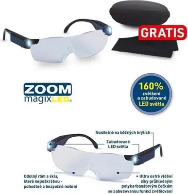 Obrázek produktu pro Zvětšovací brýle - Zoom Magix LED - (K42049)