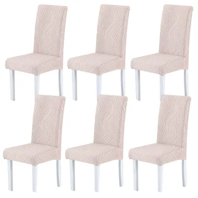 Produktbild von 6 elastische Stuhlhussen für Esszimmerstühle