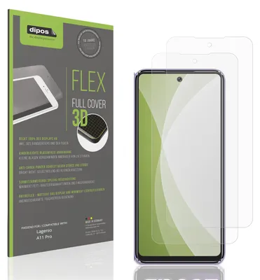 Obrázek produktu pro 2x Ochranná fólie s plným pokrytím, matná, pro telefon Lagenio A11 Pro, pancéřová fólie, proti nárazům