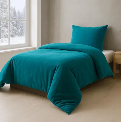 Produktbild von Malika Mikrofaser-Cashmere-Touch-Bettwäsche 2-teilig, 155 × 220 + 80 × 80 cm, Petrol