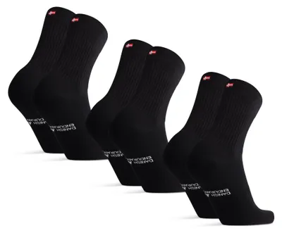 Produktbild von DANISH ENDURANCE Performance Crew Socken, Schwarz - 3 Paare, Gr.- EU 39-42