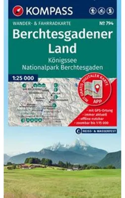 Obrázek produktu pro KOMPASS Hiking Map 794 Berchtesgadener Land, Königssee, Národní park Berchtesgaden 1:25 000