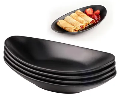 Dekoschalen-Set 4er-Pack 21,5x2x4,5 cm schwarz Melamin