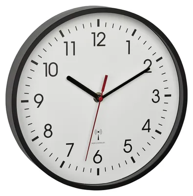 Image de Horloge murale radio TFA Ø24,5cm noir
