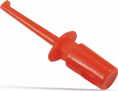 Produktbild von Klemm-Prüfspitze mit Haken, 55mm, rot,