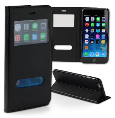 Produktbild von Handyzubehör schwarz DrachenLeder Handyhülle Kunstleder iPhone 6 S Plus OME101S