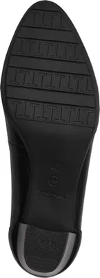 Produktbild von Tamaris Damen Pumps aus Leder weiche Sohle und Absatz in Holzoptik 1-22451-44, Größe:38 EU, Farbe:Schwarz
