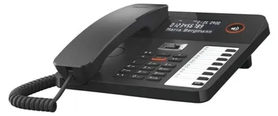 Immagine prodotto di Gigaset Desk 800A - Telefono a filo con segreteria telefonica - display LCD a tre righe - tasto di navigazione a 5 posizioni - funzione vivavoce - selezione DTMF o a impulsi, nero [versione tedesca]