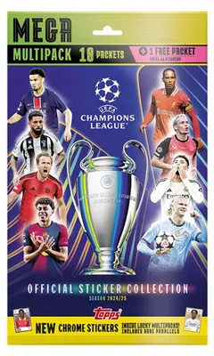 Image de MEGA MULTIPACK: 11 sachets, 66 Topps UEFA Champions League 2025 stickers