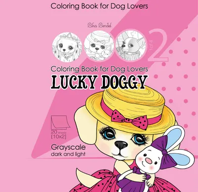 Zdjęcie produktu dla Kolorowanka antystresowa 200x200 mm, 20 kartek usztywniana 2D brokat Lucky Doggy 2