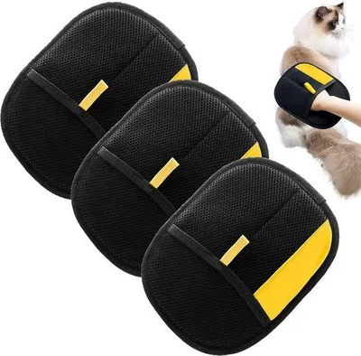 Image de Gants antistatiques pour le toilettage des animaux - Conviennent pour le brossage des animaux - Éliminent la saleté et les poils morts - Idéaux pour la plupart des animaux