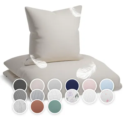 Obrázok produktu pre Sleepwise posteľná bielizeň 155x200, letná posteľná bielizeň 2ks-, fantasticky mäkká, priedušná, nekrčivá - sada obliečok na prikrývku z česaného mikrovlákna s obliečkou na vankúš 80x80cm, Soft beige