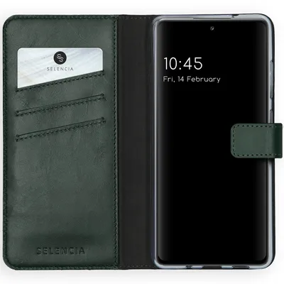 Produktbild von Selencia Echtleder Klapphülle Samsung Galaxy S20 FE - Grün